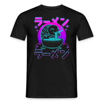 Rétro Kawaii Ramen Tortue De Mer - T-shirt homme - noir - Devant - AI Model Male 178 light (178cm)