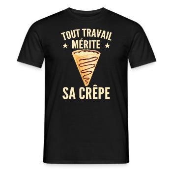 Every job deserves its pancake! Crepe Humor Gift - Men's T-Shirt - black - Front - AI Model Male 178 light (178cm)
