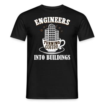 Humour Café Civil Engineering - Men's T-Shirt - black - Front - AI Model Male 178 light (178cm)