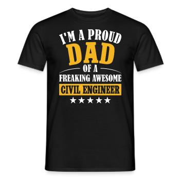 Humor Father Dad Civil Engineer - Men's T-Shirt - black - Front - AI Model Male 178 light (178cm)