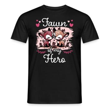 Faon Amour Idée Romantique Couple - T-shirt homme - noir - Devant - AI Model Male 178 light (178cm)
