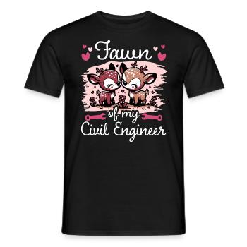 Faon Amour Couple Ingénieur Génie Civil - T-shirt homme - noir - Devant - AI Model Male 178 light (178cm)