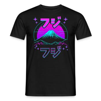 Retro Japanese Aaesthetic Landscape - Men's T-Shirt - black - Front - AI Model Male 178 light (178cm)