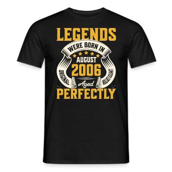 18th Anniversary August Year 2006 - Men's T-Shirt - black - Front - AI Model Male 178 light (178cm)