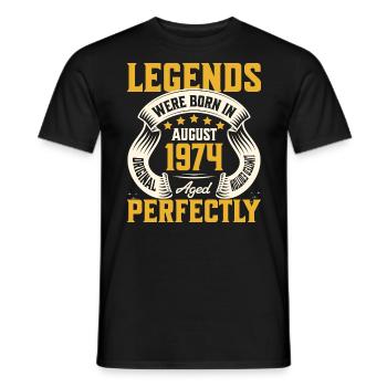 50. Jahrestag August Jahr 1974 - Männer T-Shirt - Schwarz - Vorne - AI Model Male 178 light (178cm)