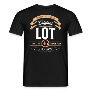 Vintage Lot Département France - T-shirt homme - noir - Devant - AI Model Male 178 light (178cm)