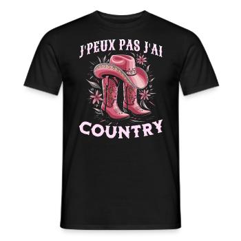 Femme Humour Danse Country Western - T-shirt homme - noir - Devant - AI Model Male 178 light (178cm)