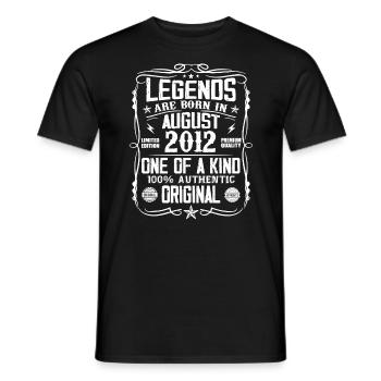 Legendary since August 2012 - Vintage August 2012 - Men's T-Shirt - black - Front - AI Model Male 178 light (178cm)