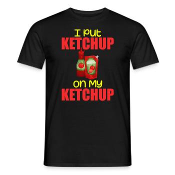Ich habe Ketchup auf mein Ketchup Tee Kostüm Tomate DIY aufgetragen - Männer T-Shirt - Schwarz - Vorne - AI Model Male 178 light (178cm)