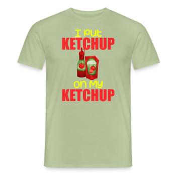 I Put Ketchup On My Ketchup Tee Costume Tomato DIY - T-shirt homme - vert sauge - Devant - AI Model Male 178 light (178cm)