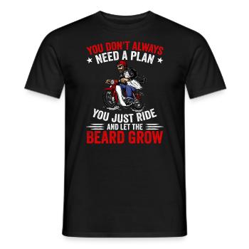 Motorcycle Beard Biker Full Beard Bike Rocker - T-shirt homme - noir - Devant - AI Model Male 178 light (178cm)
