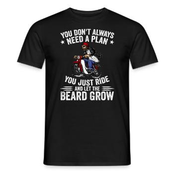 Motorcycle Beard Biker Full Beard Bike Rocker - T-shirt homme - noir - Devant - AI Model Male 178 light (178cm)