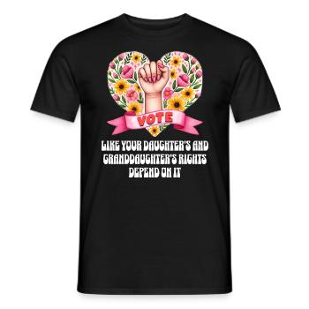 Grandma Feminism Daughter Little Girl Granny - Men's T-Shirt - black - Front - AI Model Male 178 light (178cm)