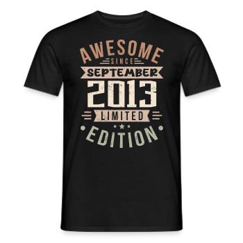 2013 September Birthday Born September 2013 - Men's T-Shirt - black - Front - AI Model Male 178 light (178cm)