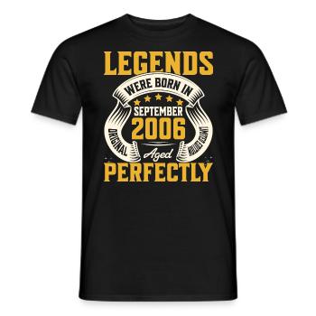 18th Anniversary September Year 2006 - Men's T-Shirt - black - Front - AI Model Male 178 light (178cm)