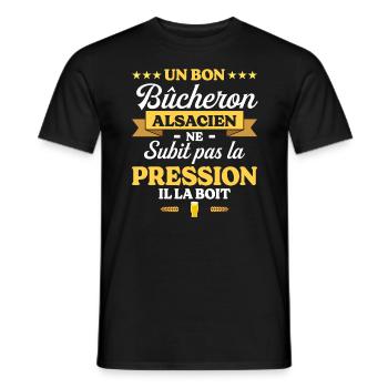 Bûcheron Alsacien Alsace Bûcheron - T-shirt homme - noir - Devant - AI Model Male 178 light (178cm)