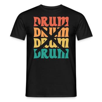 Vintage Drums Musician Drummer - Men's T-Shirt - black - Front - AI Model Male 178 light (178cm)