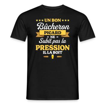 Bûcheron Picardie Picard Bûcheron - T-shirt homme - noir - Devant - AI Model Male 178 light (178cm)