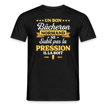 Bûcheron Normand Normandie Bûcheron - T-shirt homme - noir - Devant - AI Model Male 178 light (178cm)