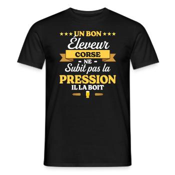 Éleveur Corse Humour Éleveur - T-shirt homme - noir - Devant - AI Model Male 178 light (178cm)