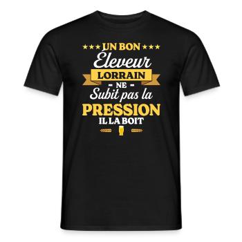 Éleveur Lorrain Lorraine Éleveur - T-shirt homme - noir - Devant - AI Model Male 178 light (178cm)