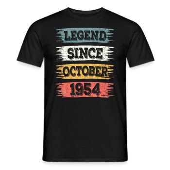 Legend 1954 October 70 Years Anniversary - Men's T-Shirt - black - Front - AI Model Male 178 light (178cm)