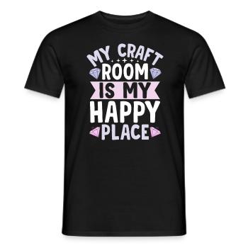 My craft room is my happy place - Diamond Painting - Men's T-Shirt - black - Front - AI Model Male 178 light (178cm)