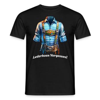 Lederhosn Vergessen Oktober Volksfest Lederhosen - Männer T-Shirt - Schwarz - Vorne - AI Model Male 178 light (178cm)
