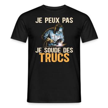 Souder Des Trucs Humour Soudeur - T-shirt homme - noir - Devant - AI Model Male 178 light (178cm)