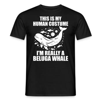 Beluga Whale Women Men Animal Beluga Whale Lover - T-shirt homme - noir - Devant - AI Model Male 178 light (178cm)