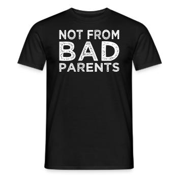 Denglisch Lustig - NICHT VON SCHLECHTEN ELTERN - Männer T-Shirt - Schwarz - Vorne - AI Model Male 178 light (178cm)
