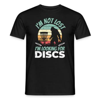 Je ne suis pas perdu Je cherche des disques Disque de golf drôle - T-shirt homme - noir - Devant - AI Model Male 178 light (178cm)