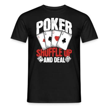 Poker Shuffle Up and Deal - Men's T-Shirt - black - Front - AI Model Male 178 light (178cm)