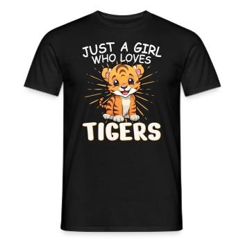 Just a Girl Who Loves Tigers Cute - Men's T-Shirt - black - Front - AI Model Male 178 light (178cm)