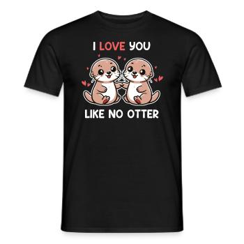 Ich liebe dich wie kein Otter süßes Otter-Paar - Männer T-Shirt - Schwarz - Vorne - AI Model Male 178 light (178cm)