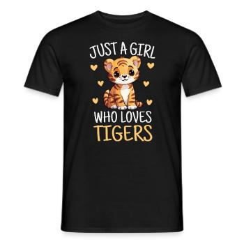 Just a Girl Who Loves Tigers Cute Cub - Men's T-Shirt - black - Front - AI Model Male 178 light (178cm)