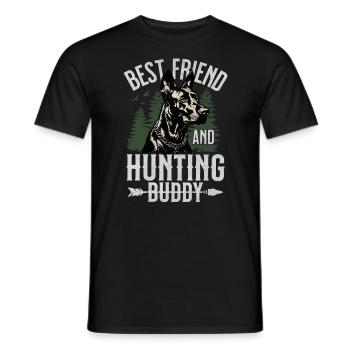 Meilleur ami et compagnon de chasse Chien fidèle - T-shirt homme - noir - Devant - AI Model Male 178 light (178cm)