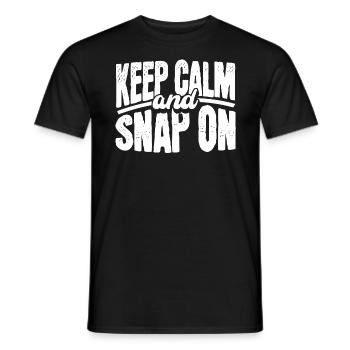 Bewahren Sie die Ruhe und machen Sie Schnappschüsse für Fotoliebhaber - Männer T-Shirt - Schwarz - Vorne - AI Model Male 178 light (178cm)