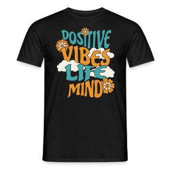 Rétro Slogan Femme Positive - T-shirt homme - noir - Devant - AI Model Male 178 light (178cm)