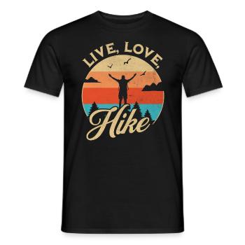 Live Love Hike Outdoor-Abenteuer - Männer T-Shirt - Schwarz - Vorne - AI Model Male 178 light (178cm)