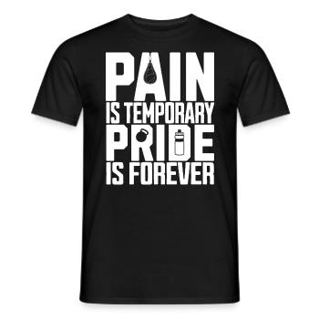 La douleur est temporaire L’orgueil est pour toujours Gym - T-shirt homme - noir - Devant - AI Model Male 178 light (178cm)