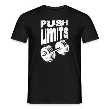 Push Limits Motivational Gym - Men's T-Shirt - black - Front - AI Model Male 178 light (178cm)