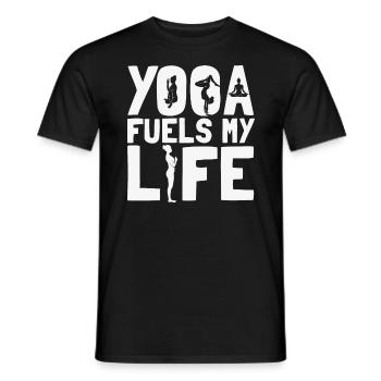Le yoga alimente ma vie Yogi inspirant - T-shirt homme - noir - Devant - AI Model Male 178 light (178cm)