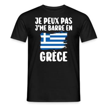 J'Me Barre En Grèce Voyage Cadeau - T-shirt homme - noir - Devant - AI Model Male 178 light (178cm)