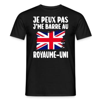 J'Me Barre au Royaume-Uni Voyage Cadeau - T-shirt homme - noir - Devant - AI Model Male 178 light (178cm)