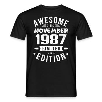 Novembre 1987 Idée Cadeau Légende Novembre 1987 - T-shirt homme - noir - Devant - AI Model Male 178 light (178cm)