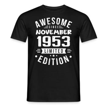 November 1953 Geschenkidee Legende November 1953 - Männer T-Shirt - Schwarz - Vorne - AI Model Male 178 light (178cm)