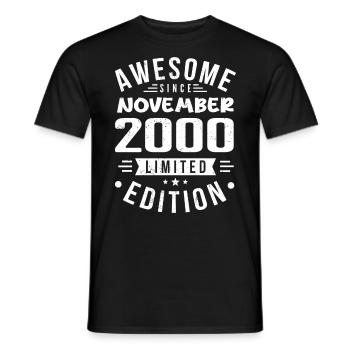 November 2000 Gift Idea Legend November 2000 - Men's T-Shirt - black - Front - AI Model Male 178 light (178cm)