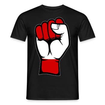 Austria Flag Fist - Men's T-Shirt - black - Front - AI Model Male 178 light (178cm)