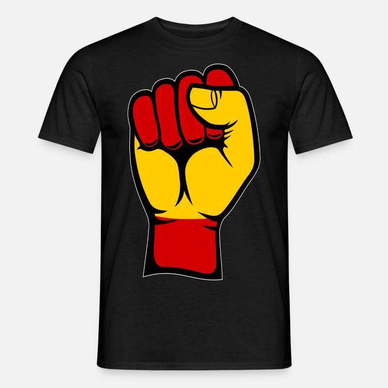 Spanien Flagge Faust - Männer T-Shirt - Schwarz